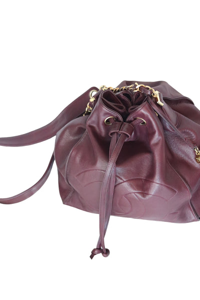 CHANEL Vintage Bucket Bag Burgundy Medium