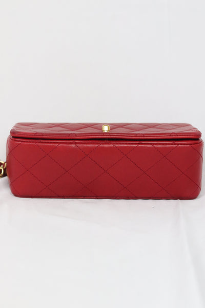 CHANEL Classic Full Flap Mini Rectangle Vintage Red