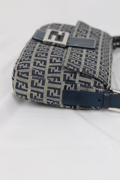 FENDI ZUCCHINO BAGUETTE NAVY VINTAGE