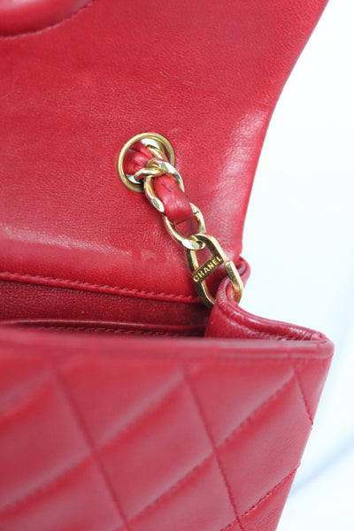 CHANEL Classic Full Flap Mini Rectangle Vintage Red