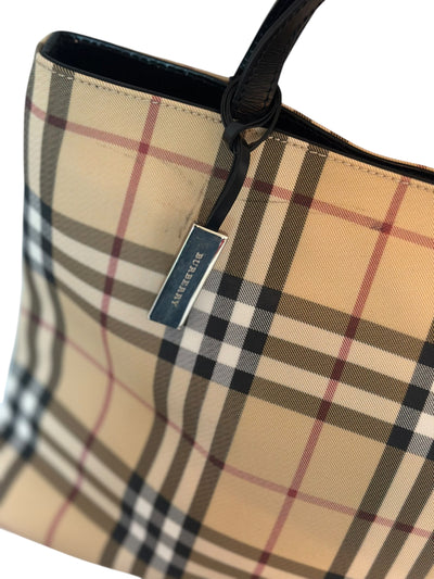 Burberry Beige/Black Nova Check Coated Canvas and Leather Shopper Tote