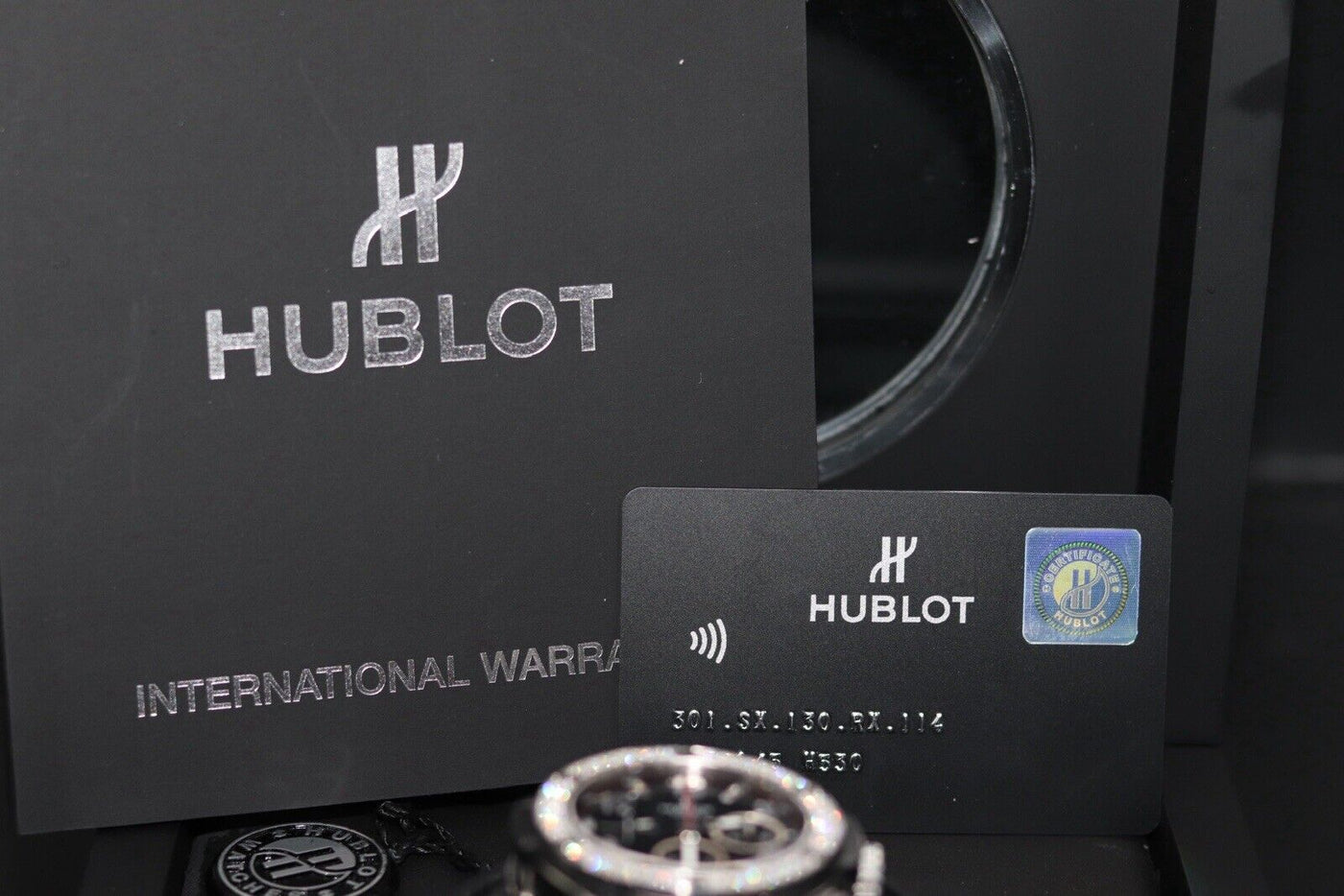 Hublot Big Bang 44mm Original Steel Diamonds  301.SX.130.RX.114 MSRP $20,100 B&P