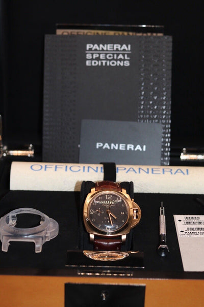 RARE 1 of 10 Panerai GMT 10 Day Reserve “Oro Rosso” PAM00492 MSRP $38,200 B&P