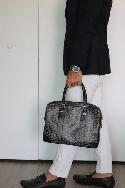 GOYARD Goyardine Ambassade Briefcase PM Black