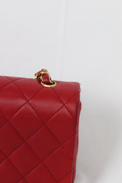 CHANEL Classic Full Flap Mini Rectangle Vintage Red