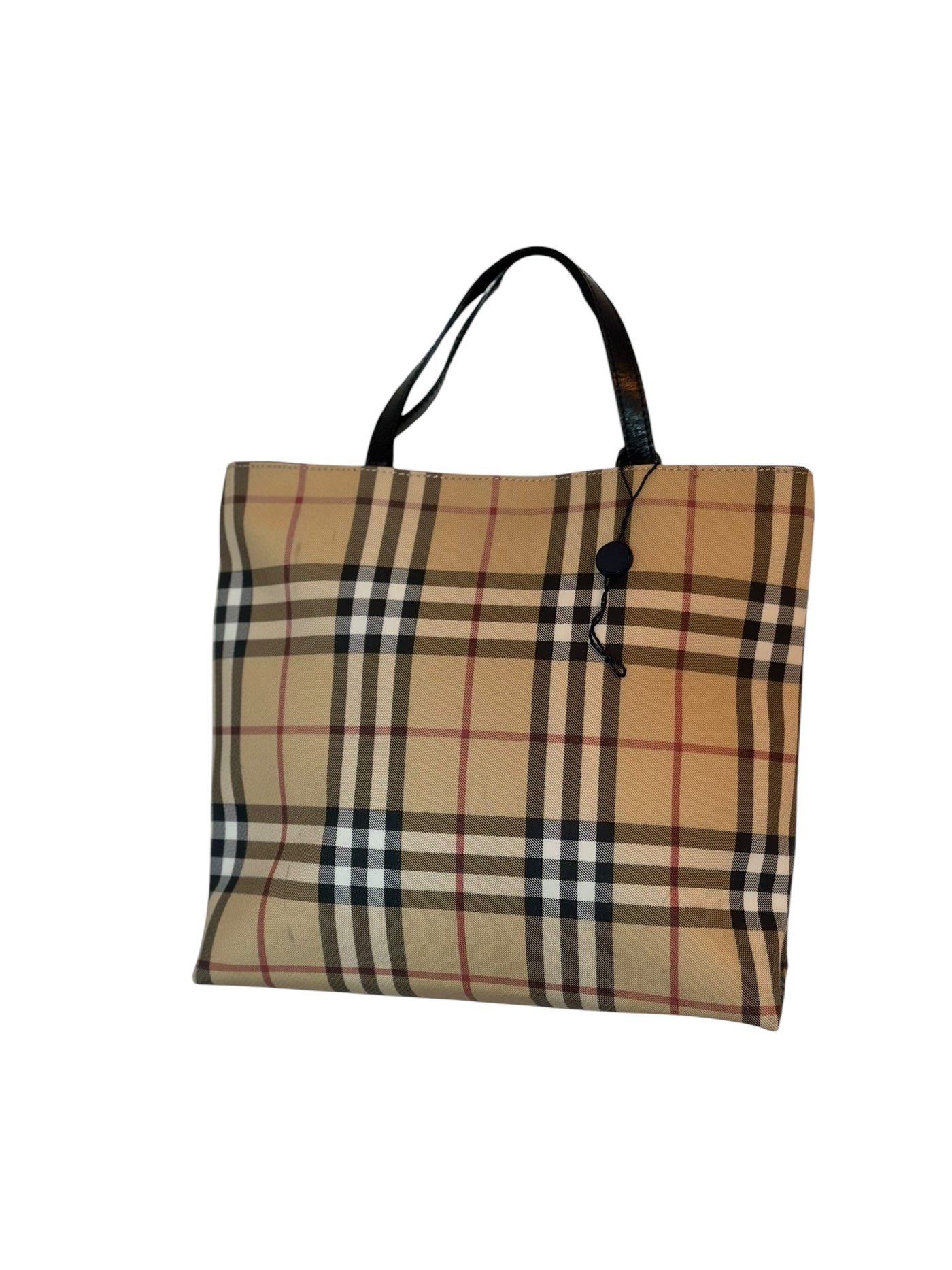 Burberry Beige/Black Nova Check Coated Canvas and Leather Shopper Tote