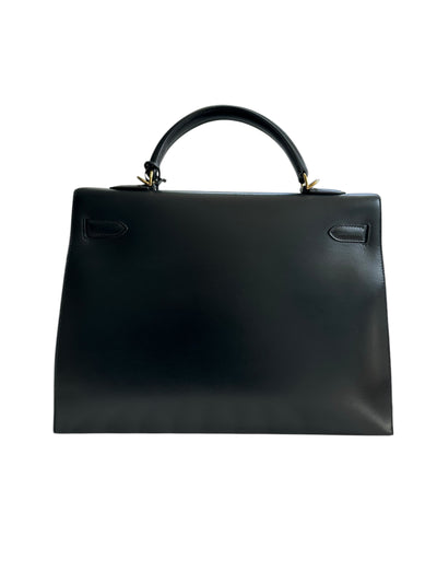 Hermes Kelly 35 Noir(Black) Box Calf with Gold Hardware Sellier 2001