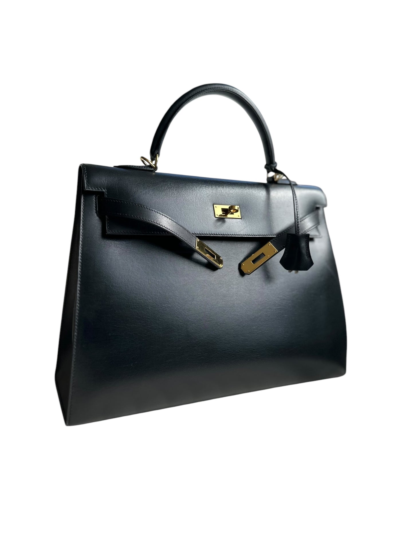 Hermes Kelly 35 Noir(Black) Box Calf with Gold Hardware Sellier 2001