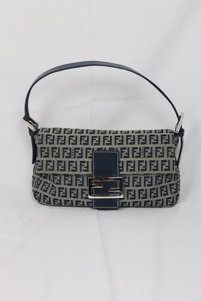 FENDI ZUCCHINO BAGUETTE NAVY VINTAGE