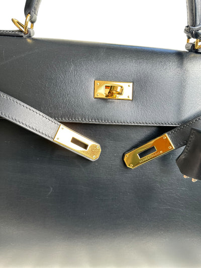 Hermes Kelly 35 Noir(Black) Box Calf with Gold Hardware Sellier 2001