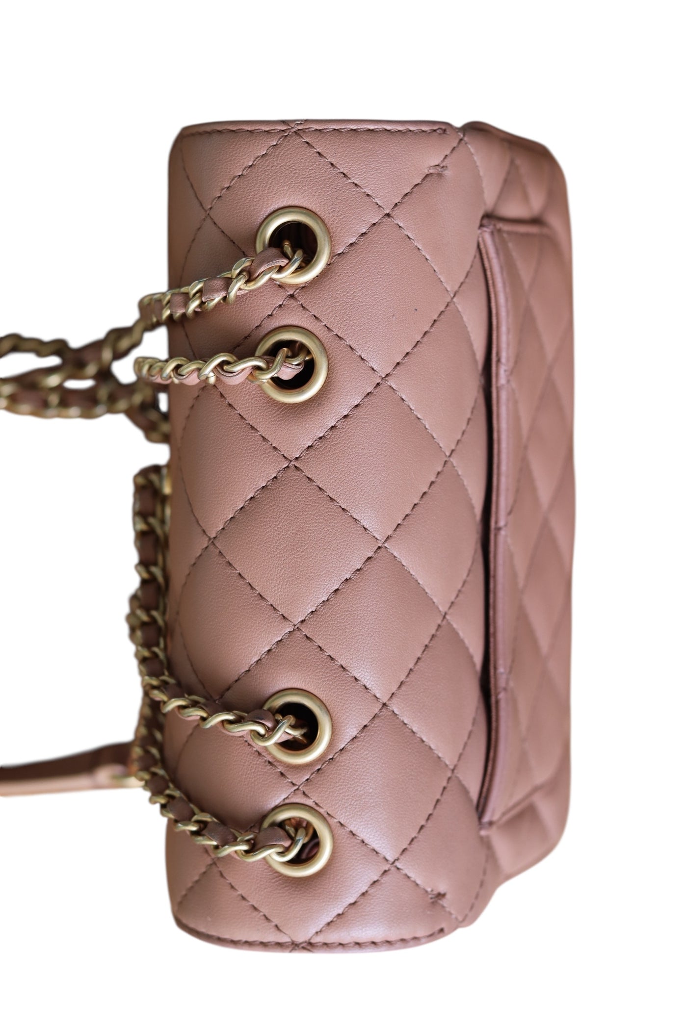 Chanel Daily Companion Coco Vintage Flap Bag Quilted Lambskin Small Bi-Color Brown