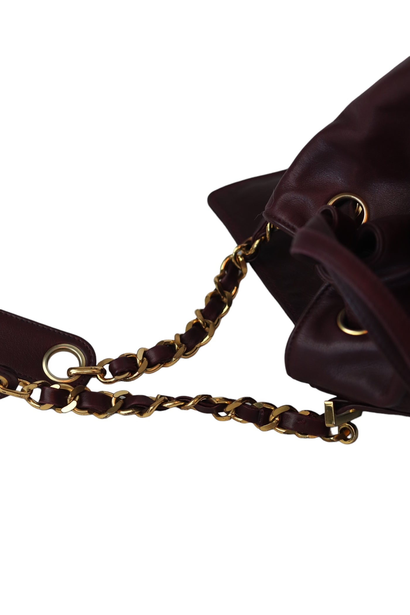 CHANEL Vintage Bucket Bag Burgundy Medium