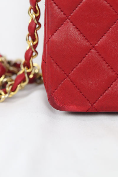 CHANEL Classic Full Flap Mini Rectangle Vintage Red