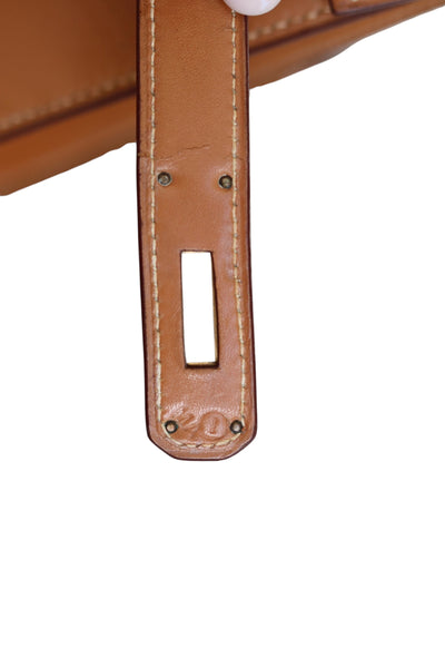 HERMES Kelly 28 SELLIER Chamonix Calf Leather Natural Gold Hardware Vintage OI Engraved