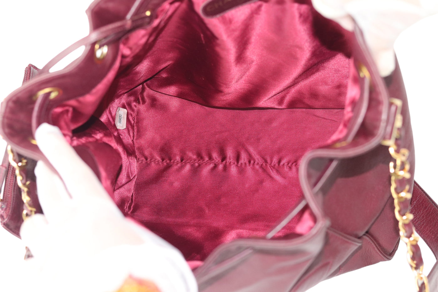 CHANEL Vintage Bucket Bag Burgundy Medium