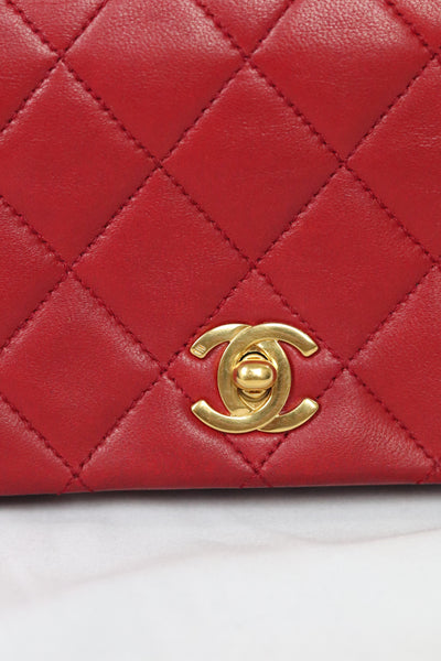 CHANEL Classic Full Flap Mini Rectangle Vintage Red