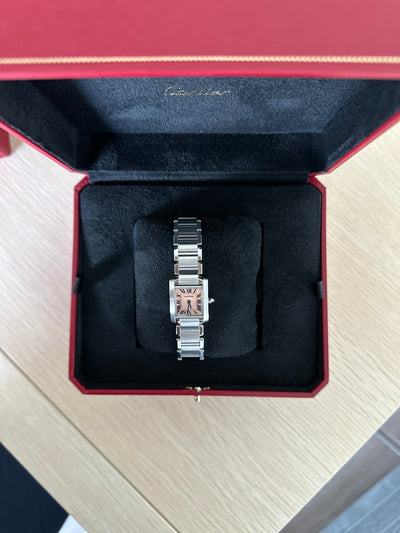Cartier Ladies Tank Francaise Quartz Watch Pink Dial