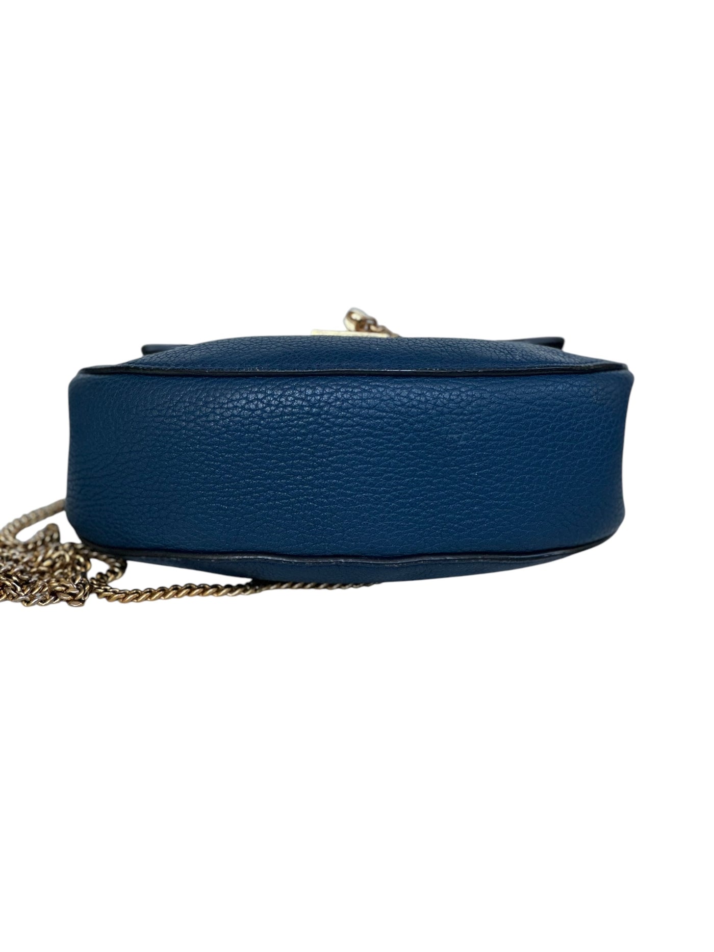 Chloe Blue Leather Small Drew Shoulder Bag