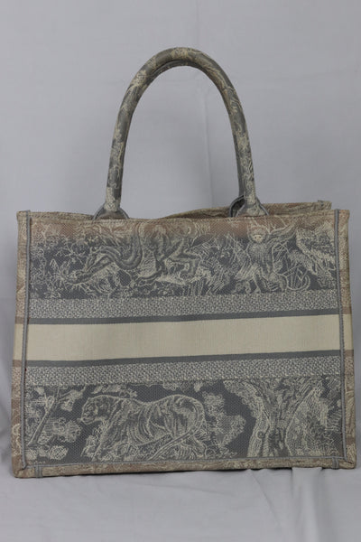 CHRISTIAN DIOR Book Tote Medium Embroidered Toile De Jouy Canvas