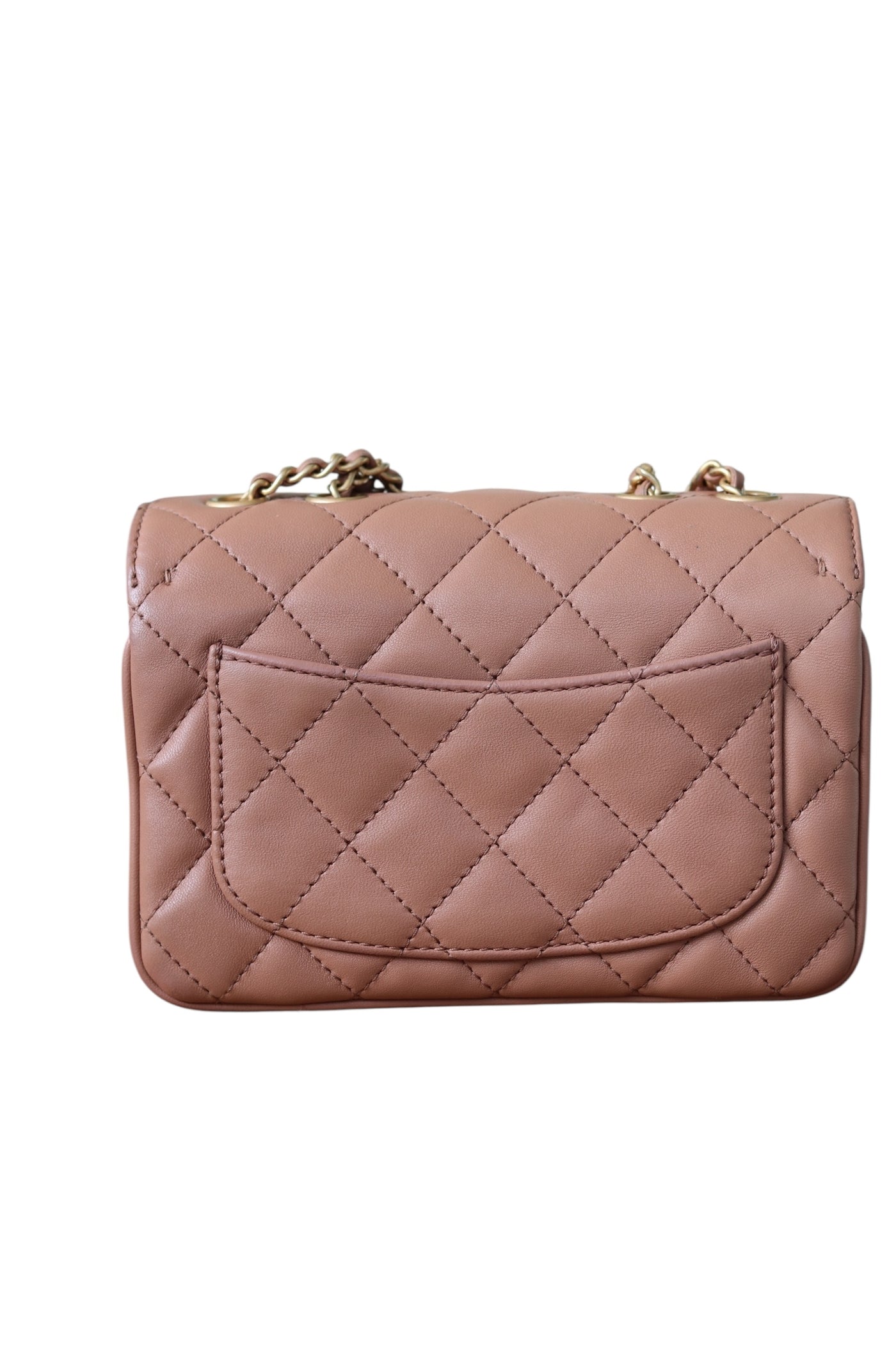 Chanel Daily Companion Coco Vintage Flap Bag Quilted Lambskin Small Bi-Color Brown