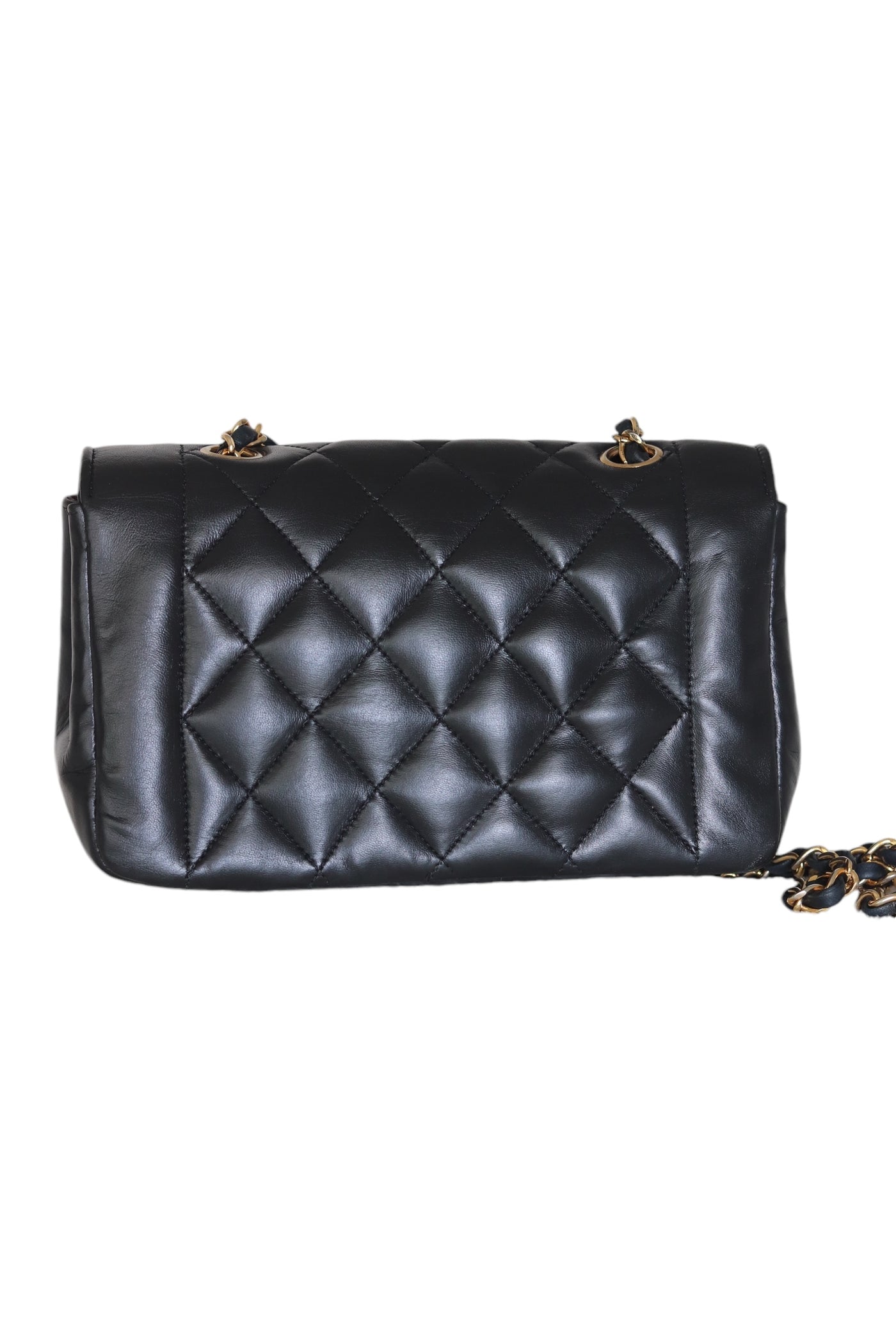 CHANEL Classic Diana Vintage Flap Bag Quilted Lambskin Small Black