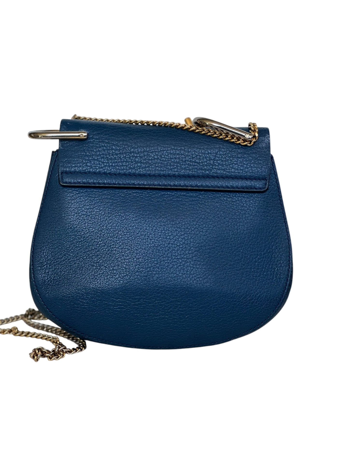 Chloe Blue Leather Small Drew Shoulder Bag