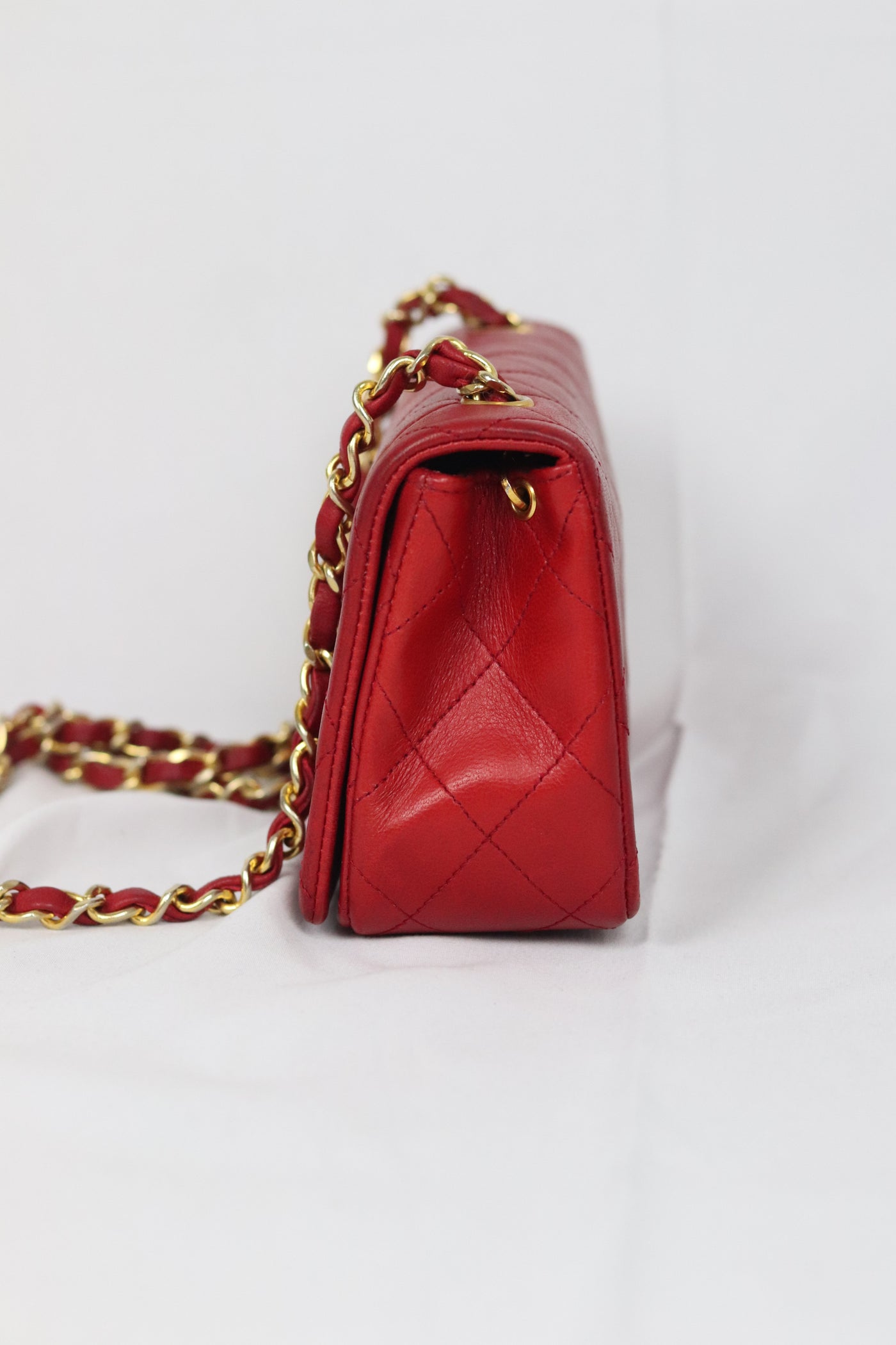 CHANEL Classic Full Flap Mini Rectangle Vintage Red