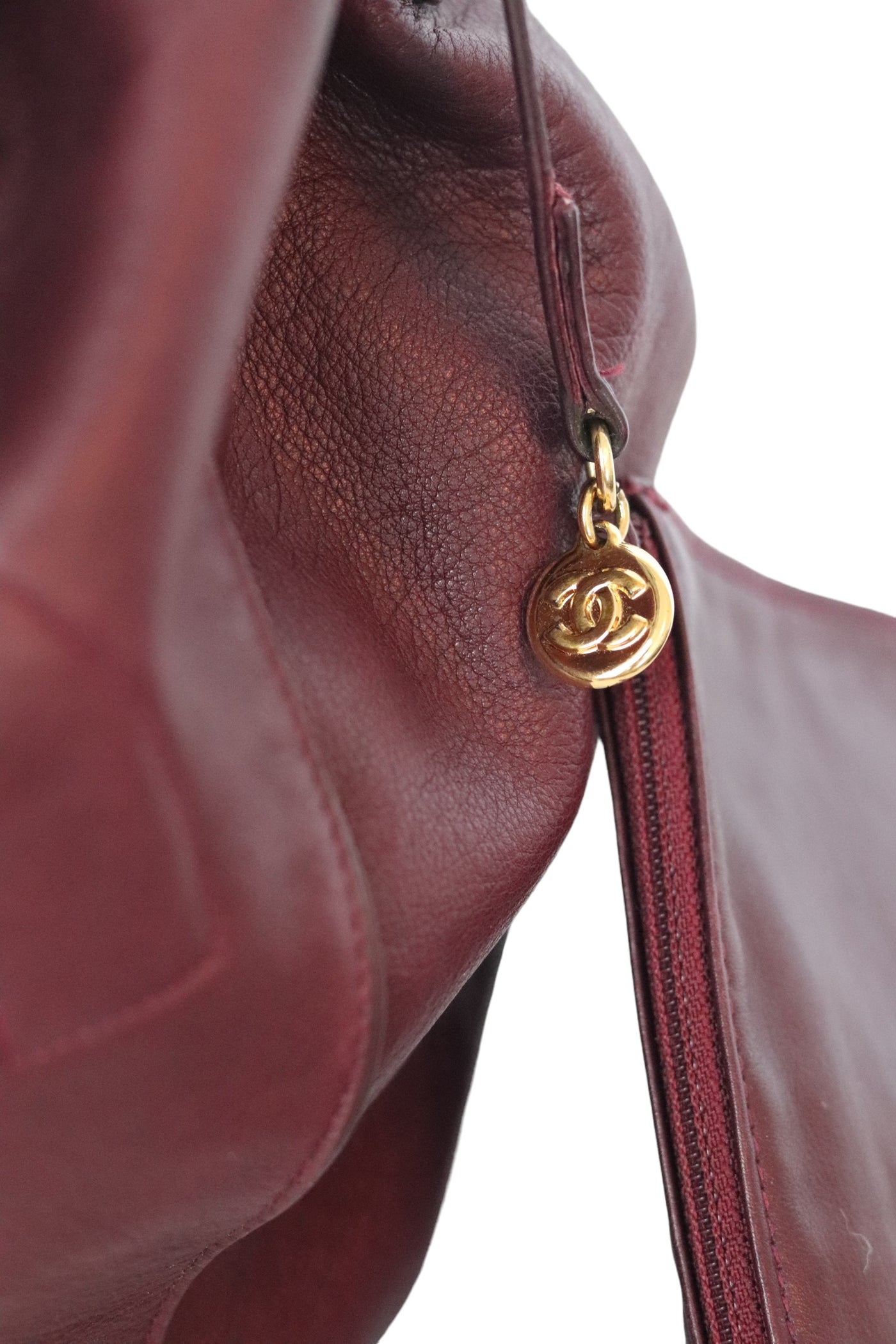 CHANEL Vintage Bucket Bag Burgundy Medium