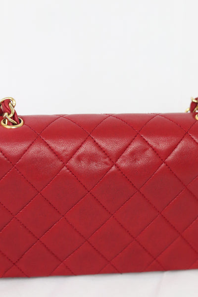 CHANEL Classic Full Flap Mini Rectangle Vintage Red