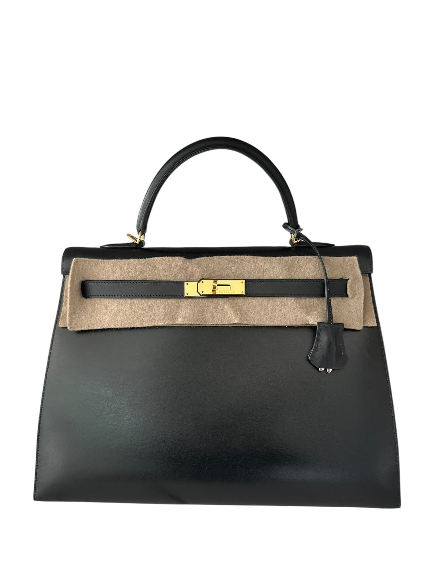 Hermes Kelly 35 Noir(Black) Box Calf with Gold Hardware Sellier 2001