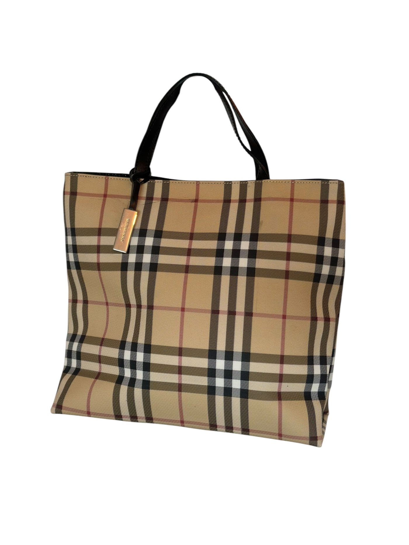 Burberry Beige/Black Nova Check Coated Canvas and Leather Shopper Tote