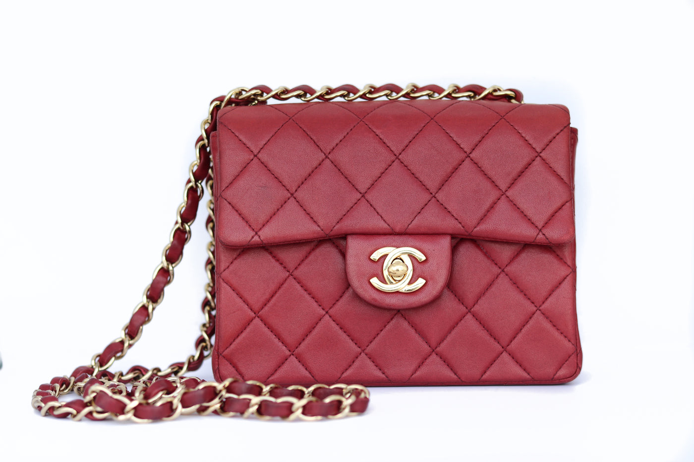 Chanel Pink Quilted Lambskin Vintage Square Mini Flap Bag in 2023