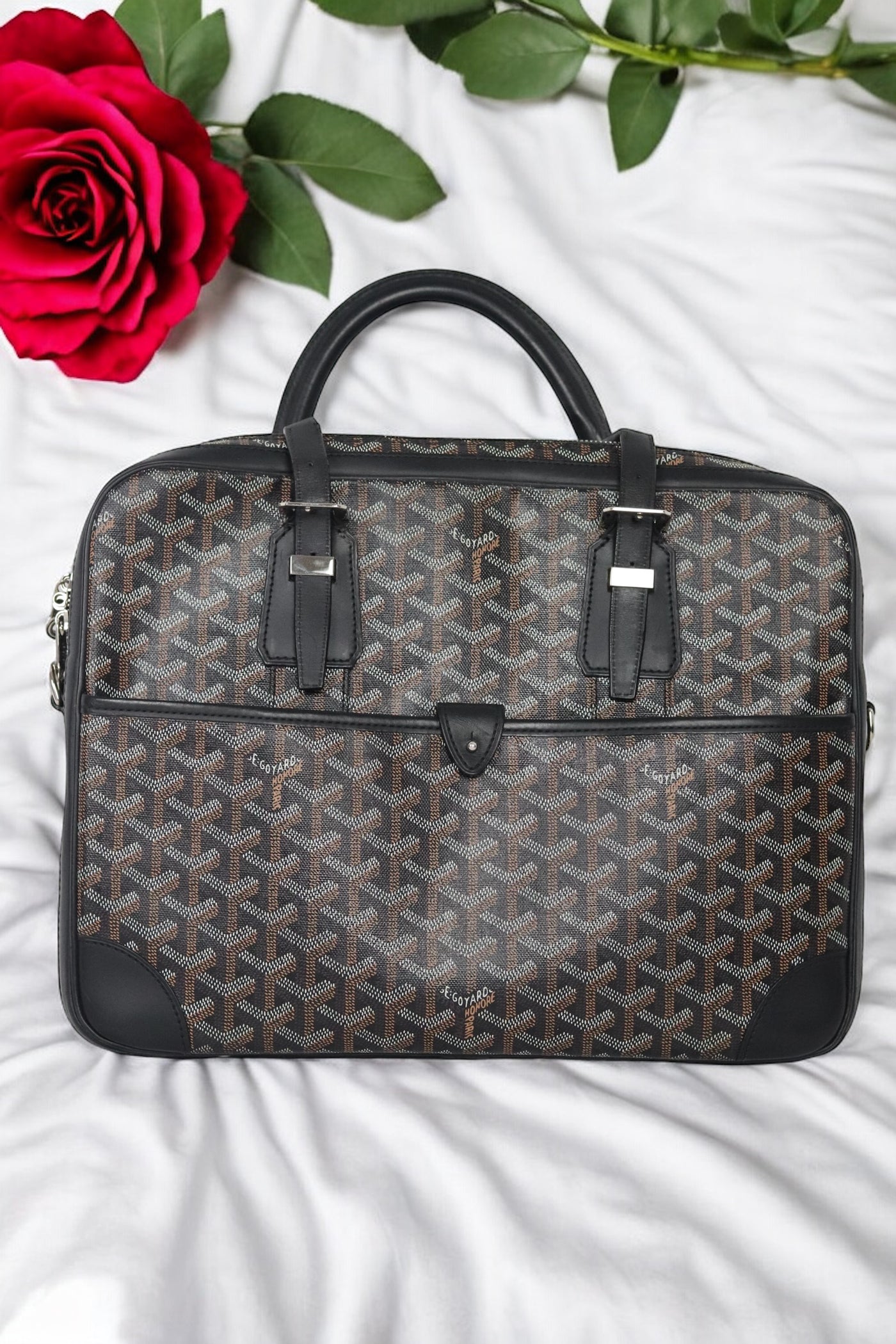 GOYARD Goyardine Ambassade Briefcase PM Black