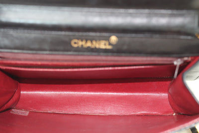 CHANEL Chanel Rare Vintage Double Turnlock Briefcase Bag Quilted Lambskin Small