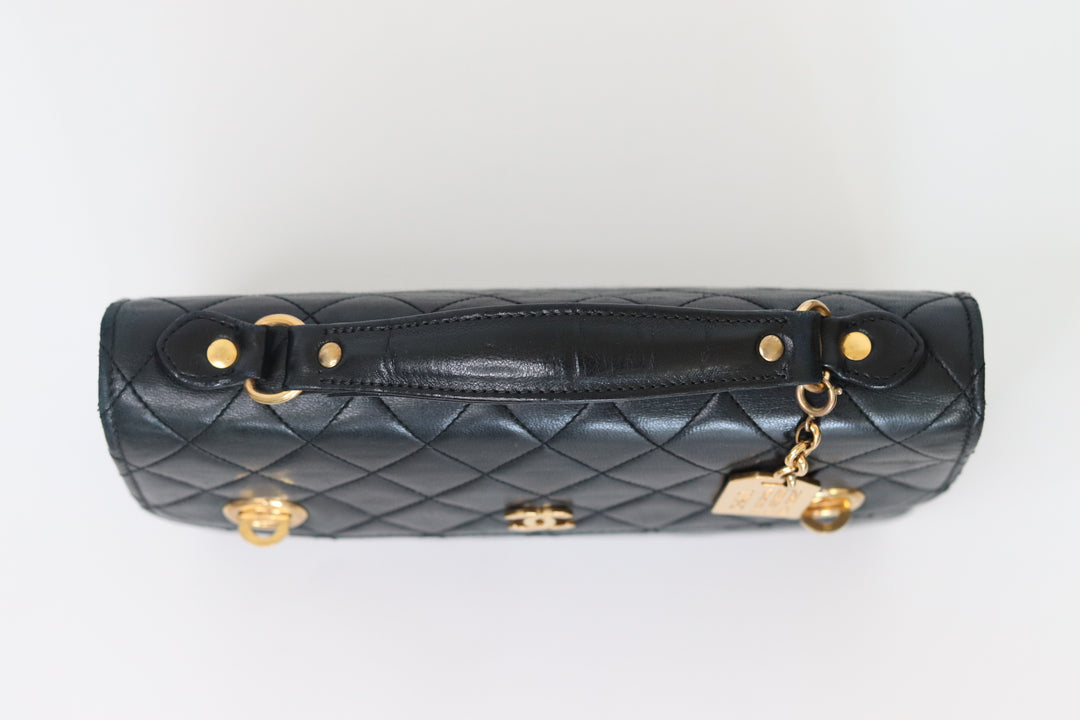 chanelバッグ CHANEL Chanel Rare Vintage Double Turnlock Briefcase Bag Quilted