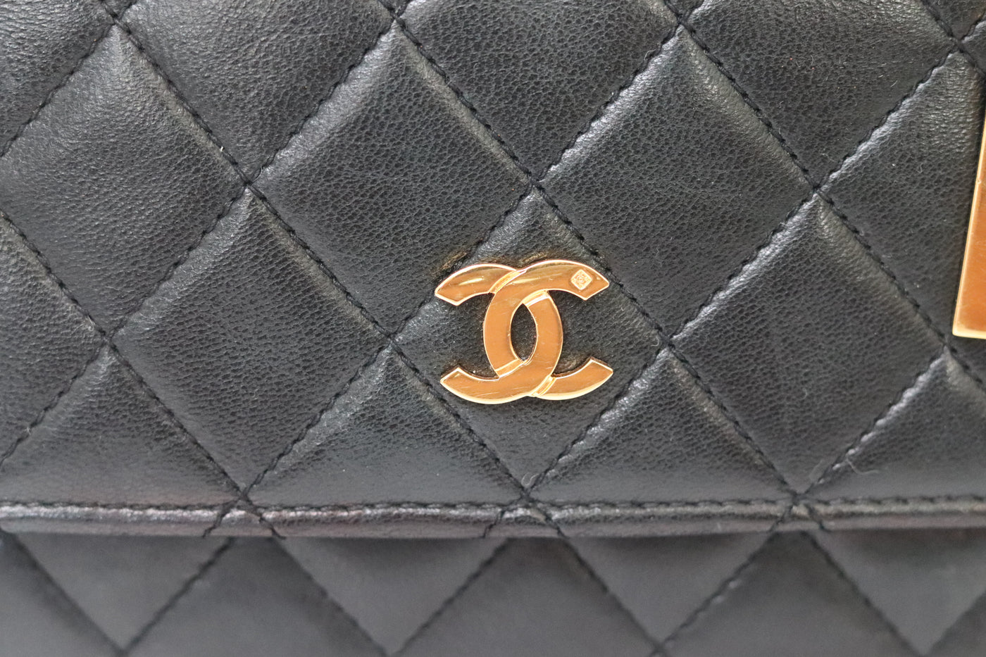 CHANEL Chanel Rare Vintage Double Turnlock Briefcase Bag Quilted Lambskin Small