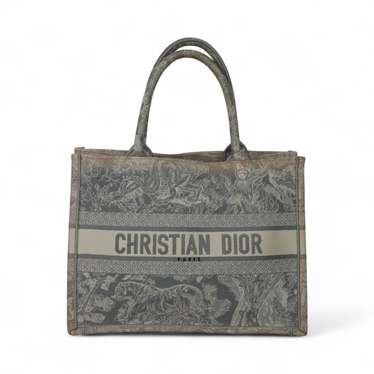CHRISTIAN DIOR Book Tote Medium Embroidered Toile De Jouy Canvas