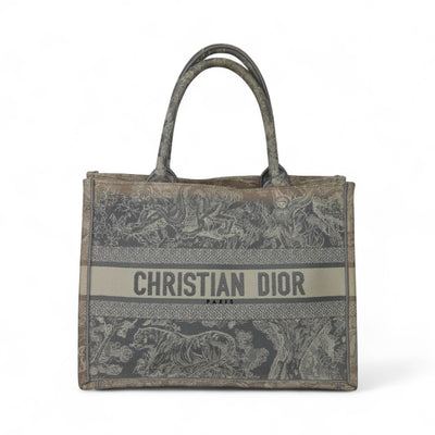 CHRISTIAN DIOR Book Tote Medium Embroidered Toile De Jouy Canvas
