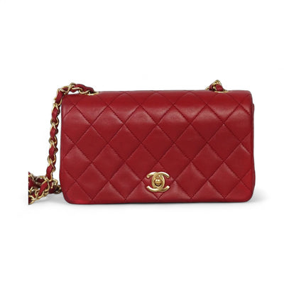 CHANEL Classic Full Flap Mini Rectangle Vintage Red