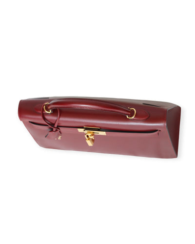 HERMES Kelly 35 Rouge H Boxcalf (Burgundy) Gold Hardware Sellier O square