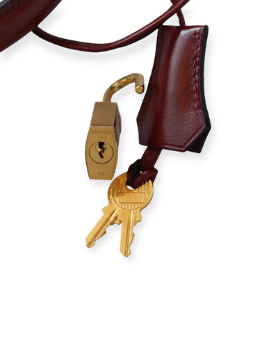 HERMES Kelly 35 Rouge H Boxcalf (Burgundy) Gold Hardware Sellier O square