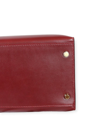 HERMES Kelly 35 Rouge H Boxcalf (Burgundy) Gold Hardware Sellier O square