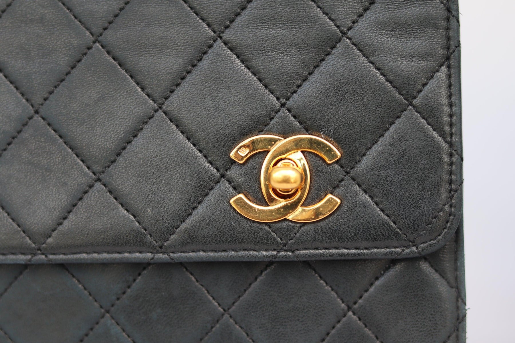 Authentic Vintage CHANEL Caviar Leather Briefcase Document 