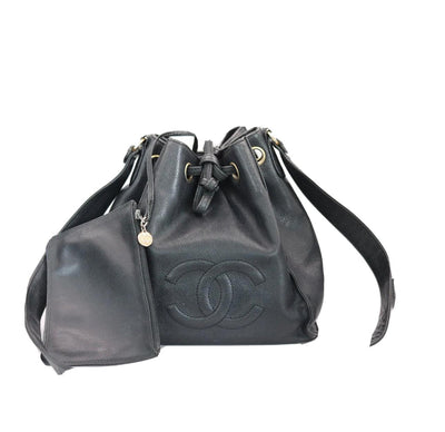 CHANEL Vintage CC Drawstring Bucket Bag Caviar Small - Lusso e Rosas