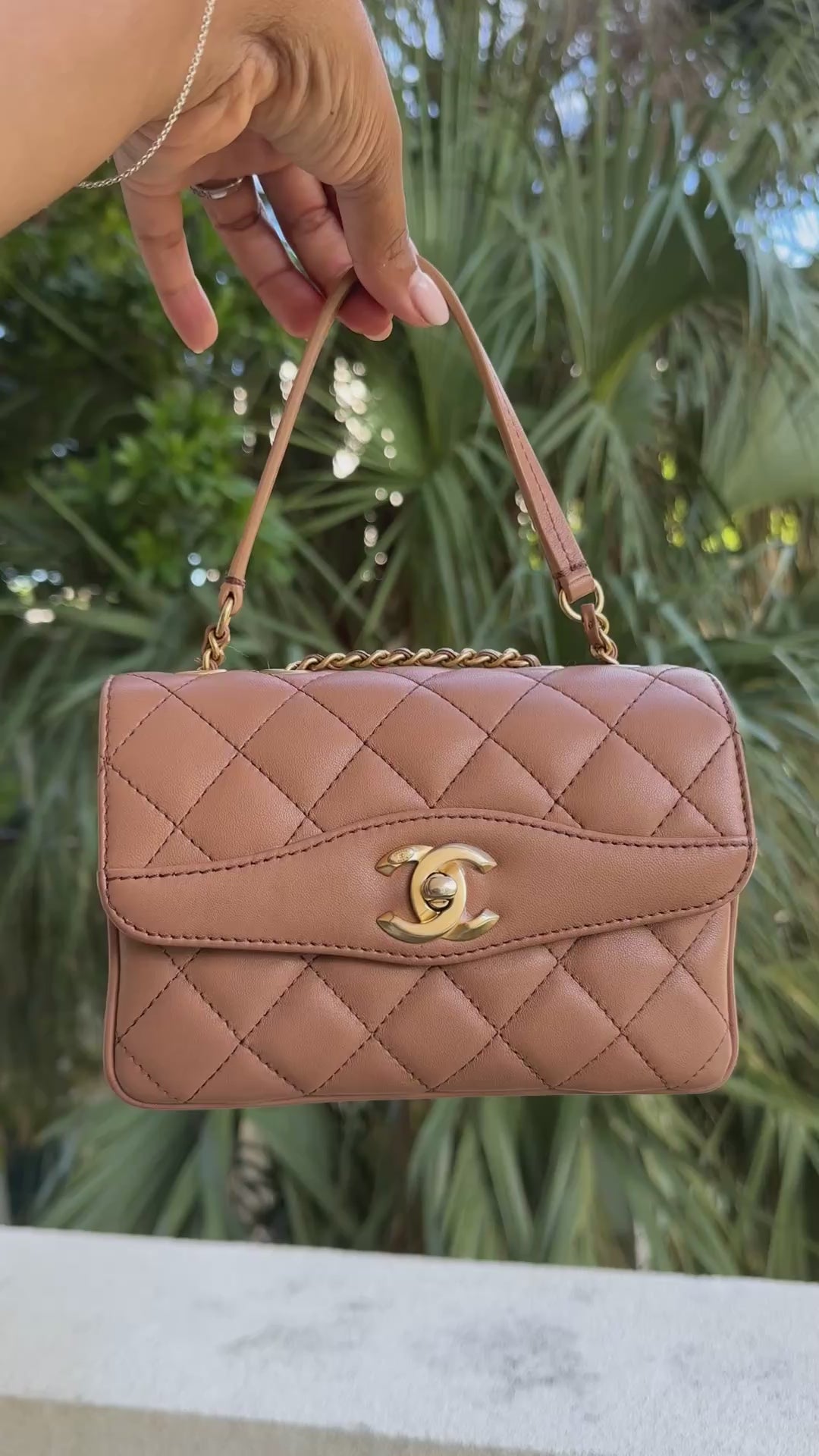 Chanel Daily Companion Coco Vintage Flap Bag Quilted Lambskin Small Bi-Color Brown
